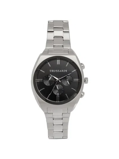Trussardi 로고 디테일 42mm 시계 In Metallic