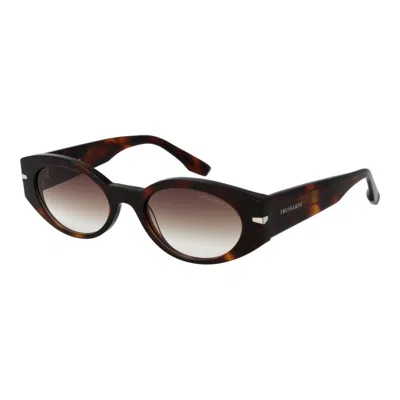 Trussardi Acetate Women's Sunglasses In Brown