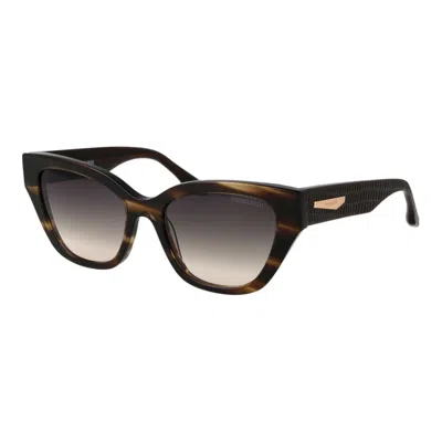 Trussardi Acetate Women's Sunglasses In Brown