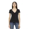 Trussardi Action Black Cotton Tops & T-shirt In Black