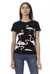 Trussardi Action Chic Black Short Sleeve Round Neck Tee In Black