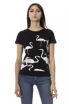 Trussardi Action Chic Black Short Sleeve Round Neck Tee In Black