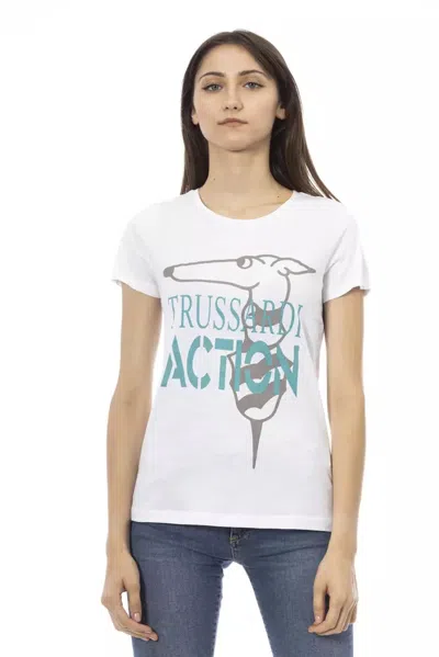 Trussardi Action Chic Printed Tee: Summer Wardrobe Women's Essential In White