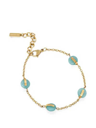 Trussardi Agate Chain-link Bracelet In Gold