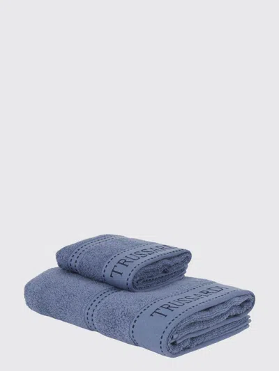 Trussardi Bath And Beach Towels Lifestyle In Blue