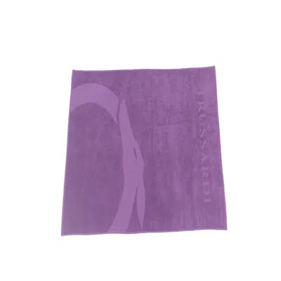 Trussardi Beachwear Purple Cotton Men Swim Towel