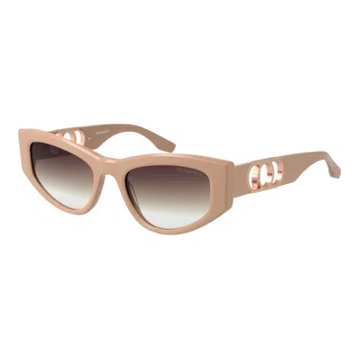 Trussardi Beige Acetate Sunglasses In Brown