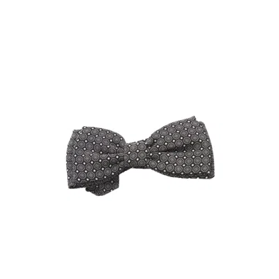 Trussardi Black Silk Men's Bowtie In Gray
