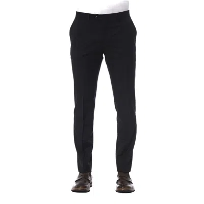 Trussardi Black Virgin Wool Jeans & Trouser In Blue