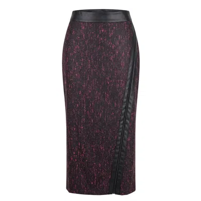 Trussardi Black Wool Women Skirt In Purple