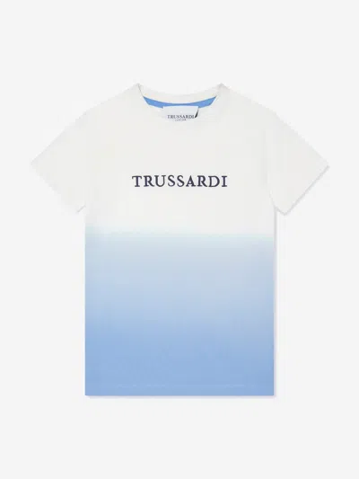 Trussardi Kids' Boys Factue Dip Dye T-shirt In Blue