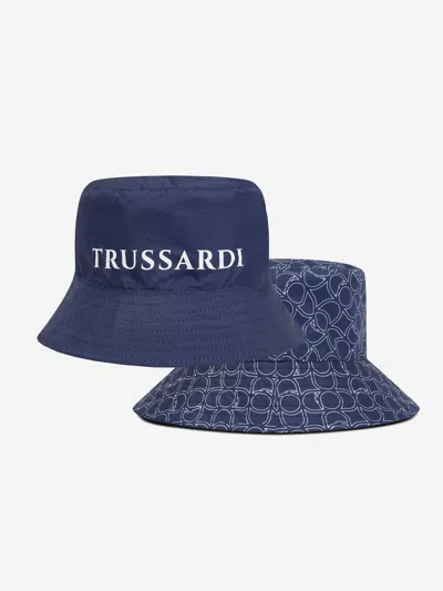 Trussardi Kids' Boys Quinsi Reversible Bucket Hat In Blue