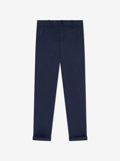 Trussardi Kids' Boys Sly Chino Trousers In Blue