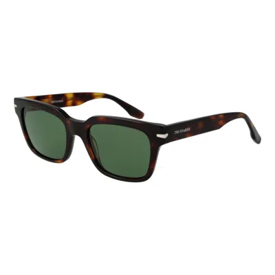 Trussardi Brown Acetate Sunglasses In Green