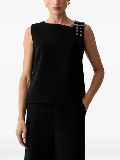 Trussardi Buckle-detail Sleeveless Top In Black