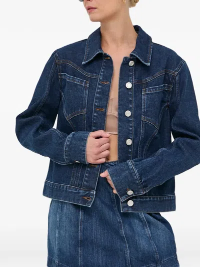 Trussardi Button-up Denim Jacket In Blue