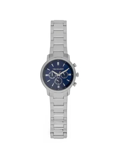 Trussardi Chronograph 43mm Watch In Silver