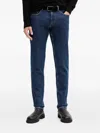 Trussardi Close Belt Straight-leg Jeans In Blue