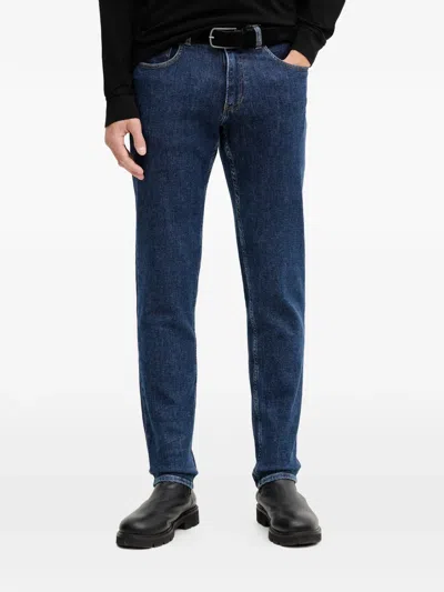 Trussardi Close Belt Straight-leg Jeans In Blue