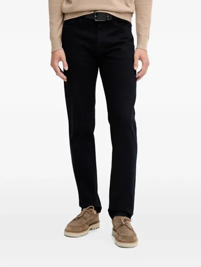 Trussardi Close Patch Denim Straight-leg Jeans In Black