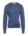 Trussardi Collection Man Sweater Slate Blue Size L Cotton