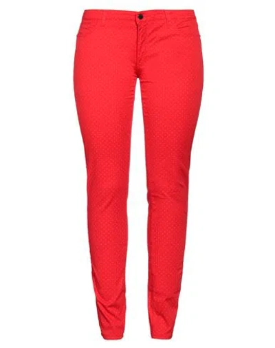 Trussardi Collection Woman Pants Red Size 32 Cotton, Elastane