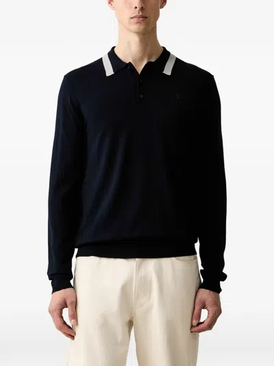 Trussardi Contrast-collar Polo Shirt In Blue