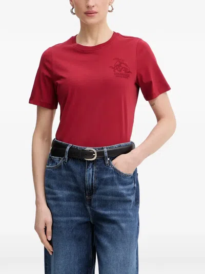 Trussardi 코튼 티셔츠 In Red
