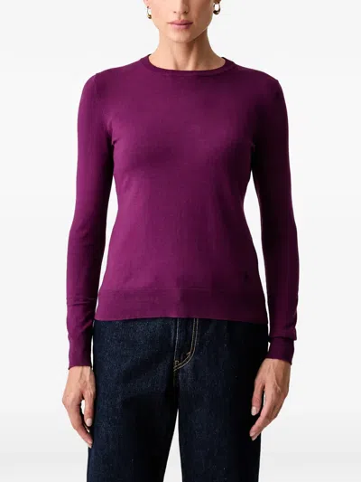 Trussardi Crew-neck Long-sleeve Sweater In Purple