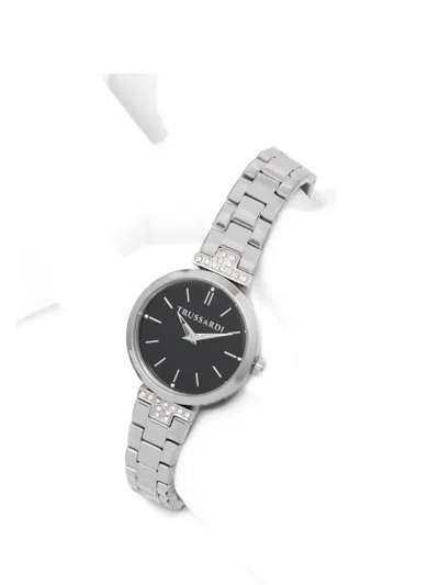 Trussardi Crystal-embellished 30mm Watch In White