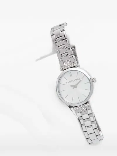 Trussardi Crystal-embellished 30mm Watch In Silver