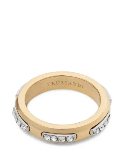 Trussardi Crystal-embellished Band Ring In Multi