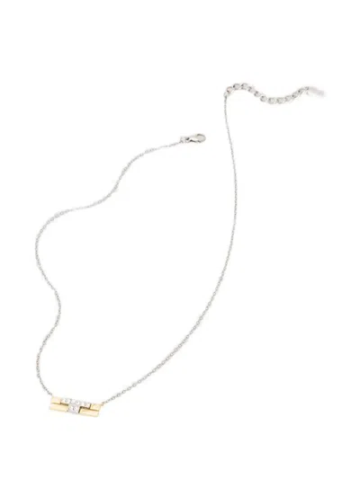 Trussardi Crystal-embellished Bar Necklace In Metallic