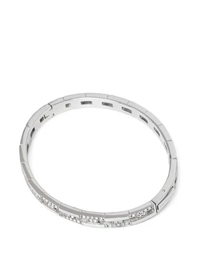 Trussardi Crystal-embellished Cut-out Bracelet In Metallic