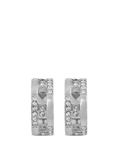 Trussardi Creolen Mit Kristallen In Silver