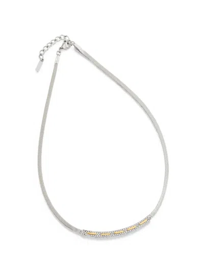 Trussardi Crystal-embellished Necklace In Silver
