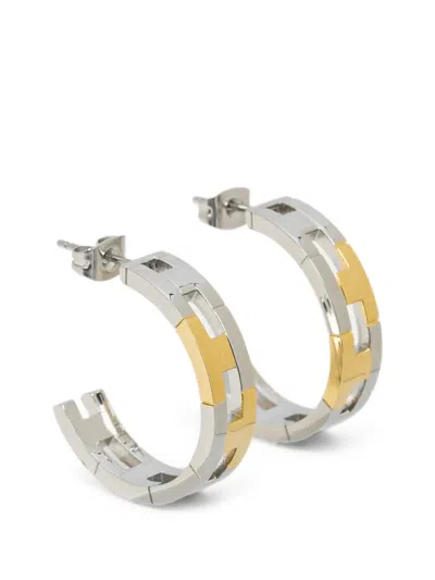 Trussardi Cut-out Hoop Earrings In Multi