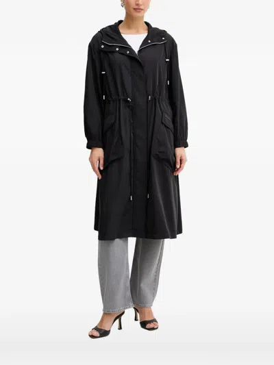 Trussardi Drawstring-waist Parka Coat In Black
