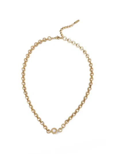 Trussardi Embellished Chain Necklace In Gold