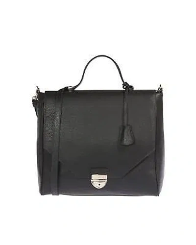 Pre-owned Trussardi Embossed Leather Shoulder Bag - Handbags - Black -size One Size