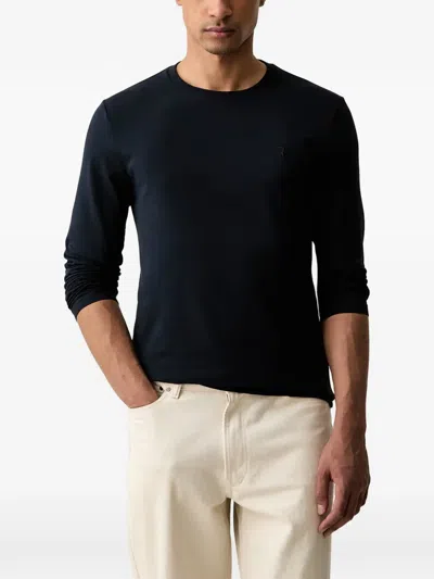 Trussardi Embroidered Long-sleeve T-shirt In Blue