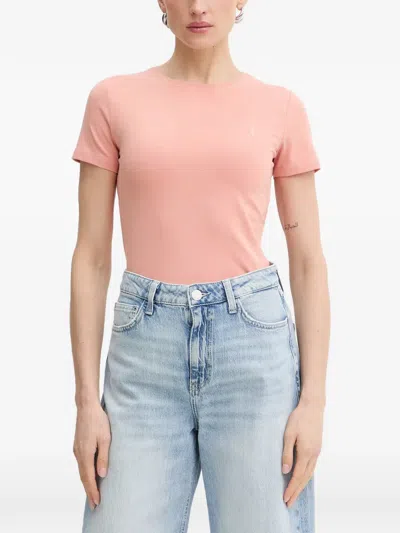 Trussardi Embroidered T-shirt In Pink