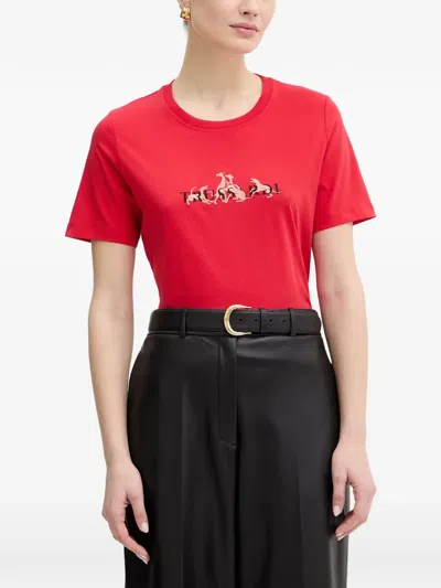 Trussardi Embroidery T-shirt In Red