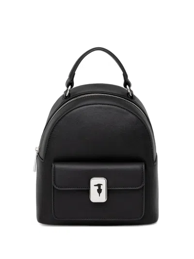 Trussardi Flap-pocket Backpack In Black