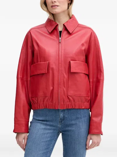 Trussardi Flap-pocket Jacket In Red