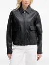 Trussardi Flap-pocket Leather Jacket In Black