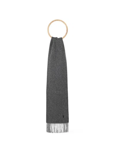 Trussardi Fringed-edge Scarf In Gray