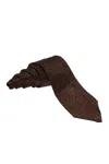 Trussardi Geometric Micro-pattern Silk Tie In Brown