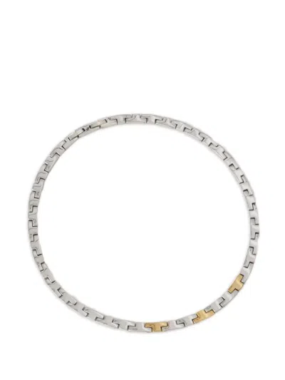 Trussardi Geometric Necklace In Metallic