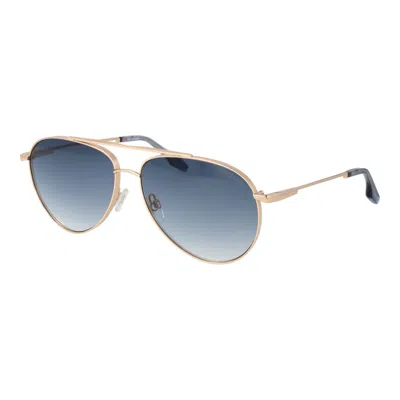 Trussardi Gold Stainless Steel Sunglasses In Blue